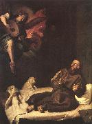 RIBALTA, Francisco St Francis Comforted by an Angel Norge oil painting reproduction